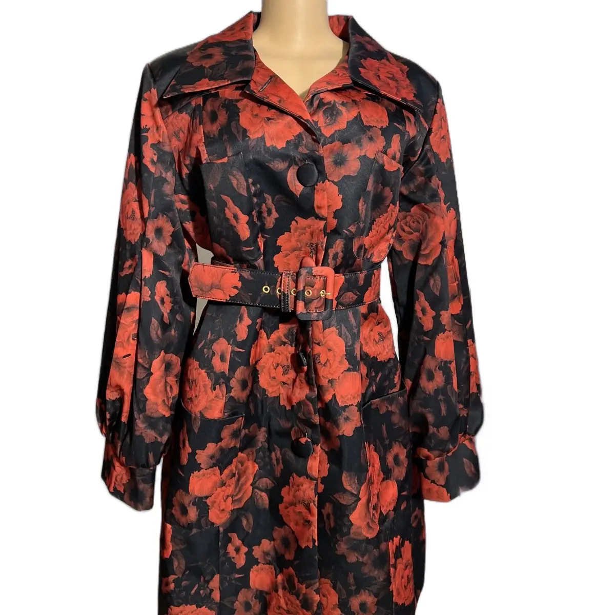 Elegant Design Floral Jacket Waterproof  Winter Casual Womenswear Comfort Women Lady Chic Coats