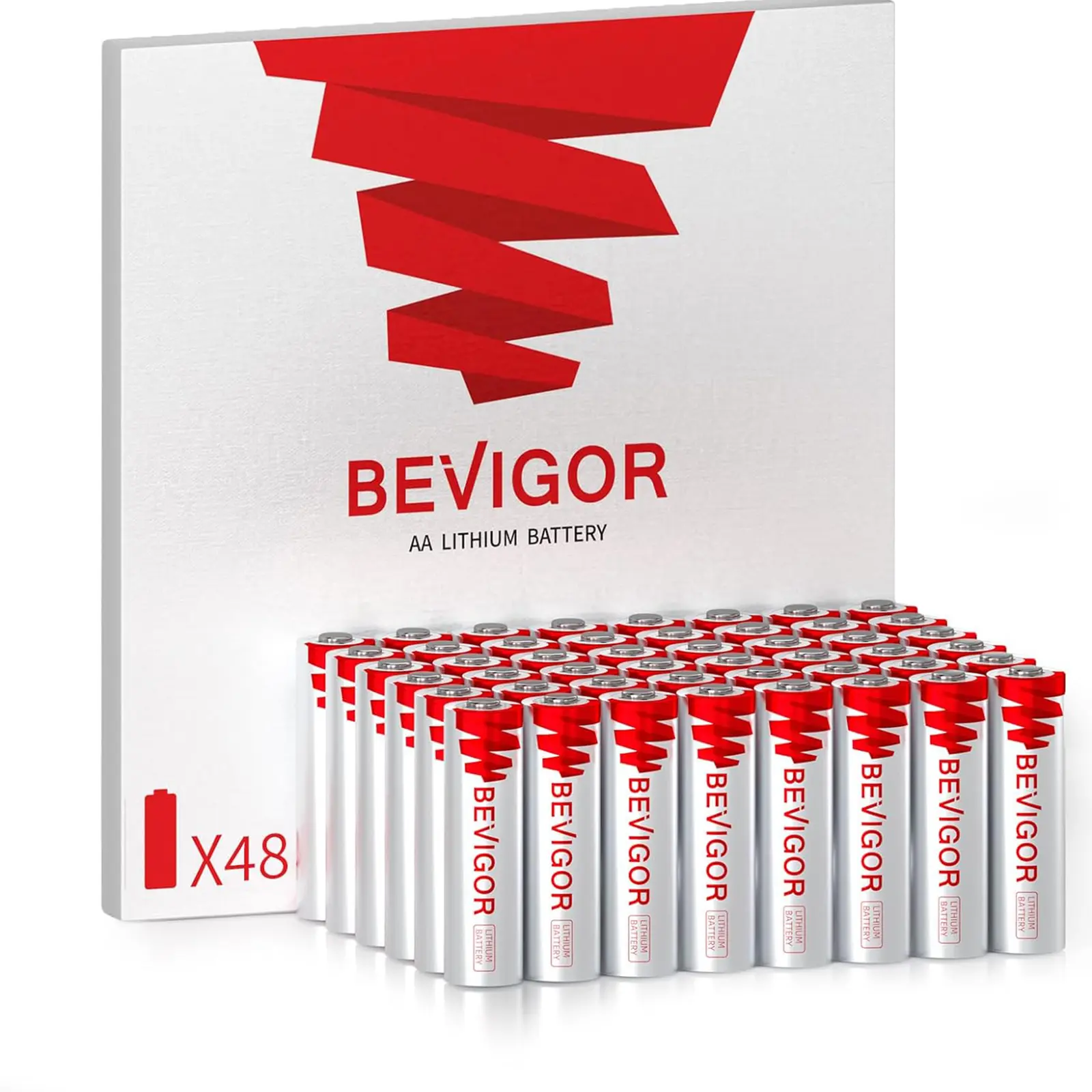 BEVIGOR Lithium Batteries AA Size, AA Battery 48/72/120 Pack, 3000mAh Double A Battery, 1.5V Longer Lasting Lithium Iron AA Batteries for Flashlight, Toys, Remote Control【Non-Rechargeable】 campingessentials