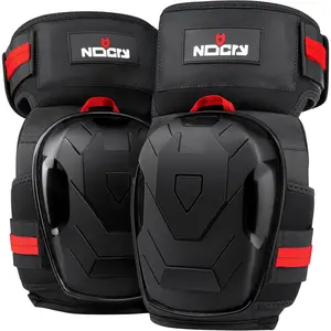 Heavy Duty Gel Knee Pads for Work - Anti-Slip Cap, Dual-Layer Foam Cushion, Adjustable Non-Slip Straps, Built-in Hang Loops, Fits Men and Women, Black