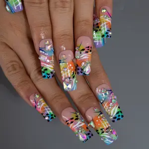 Lovful | NEW DROP Collection Handmade Acrylic Press On Nails | 10PCS Reusable | Salon Quality 3D Flower Rhinestones #DealsForYouDays