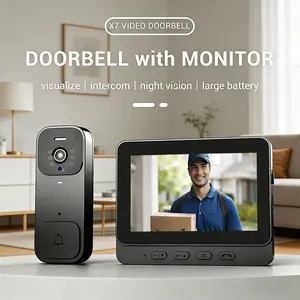 X7 Video Doorbell with Monitor, No WiFi, No App, No Subscription, Easy Setup