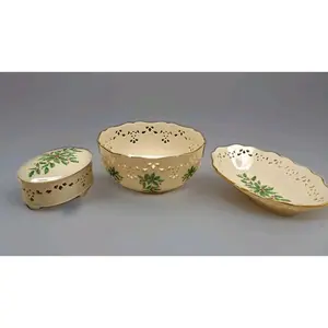 Lenox Holiday Dimension Pierced Basket Serving Bowl Candy Dish Lidded Box