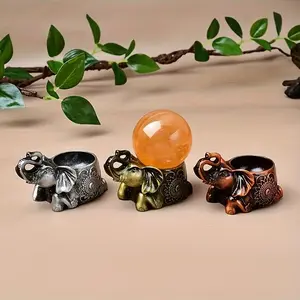 Vintage Mini Elephant Crystal Ball Display Base, Metal Stand, Home Decor, Office Decor, Party Decoration, Perfect Holiday Gift
