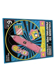 Kids' 3D Printing Pen with LCD Display, 3-Color PLA Filament, Stencil Book, Project Guide & Adapter - STEM Educational Party Bag Gift for Home & Festive Supplies