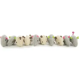 Skitter Critters Value Pack Catnip Cat Toys - Gray/Cream, 10 Count