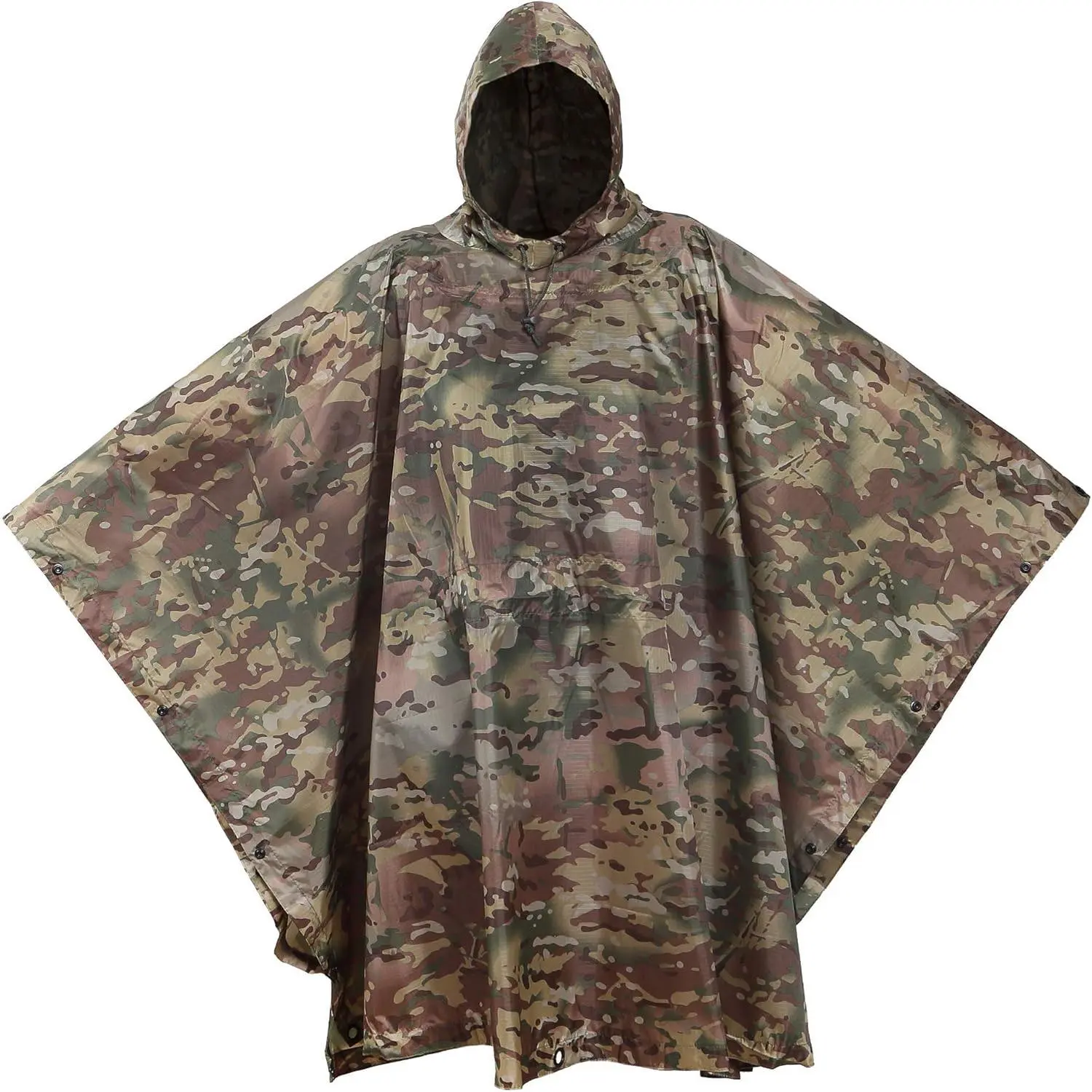 Baby Military-Style Ripstop Camouflage Rain Poncho, Multi-Use Baby Rainwear