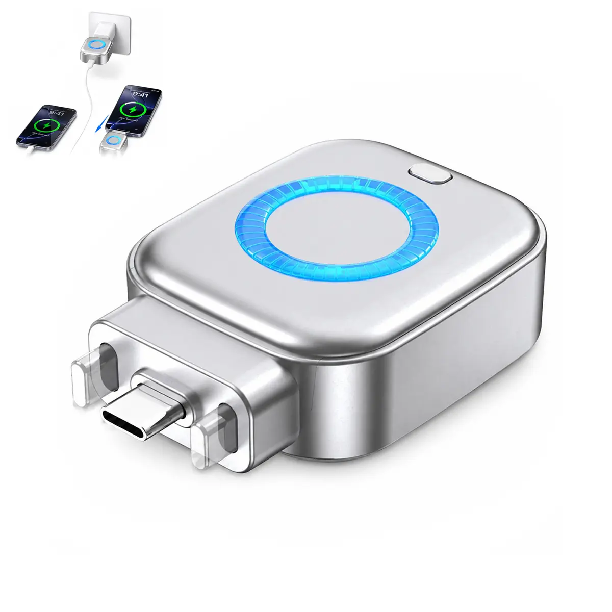 140W Max All Type-C Physical-Disconnect Portable Battery Guard - Compact Automatic Eject Fast Charging Device with Smart Stop Protection, Anti-Overcharge for Mobile Phones Laptops, Power Adapter Accessory