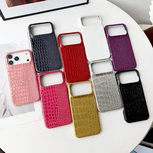 Cracked Gradient Crocodile Pattern Phone Case for Apple 17 16 15 14 Pro Max 13 12 11 High Frame Luxury New Design Niche & Luxurious Phone Case