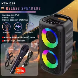 Karaoke Radio FM Bluetooth Speaker Wireless Portable With Microphone Subwoofer Machine Lamp LED Light TWS Sound Box Music Caixa De Som Woofers Outdoor Square Dancing Home Stage Performances Party Enhanced Bass MP3 Player Support RGB Stereo