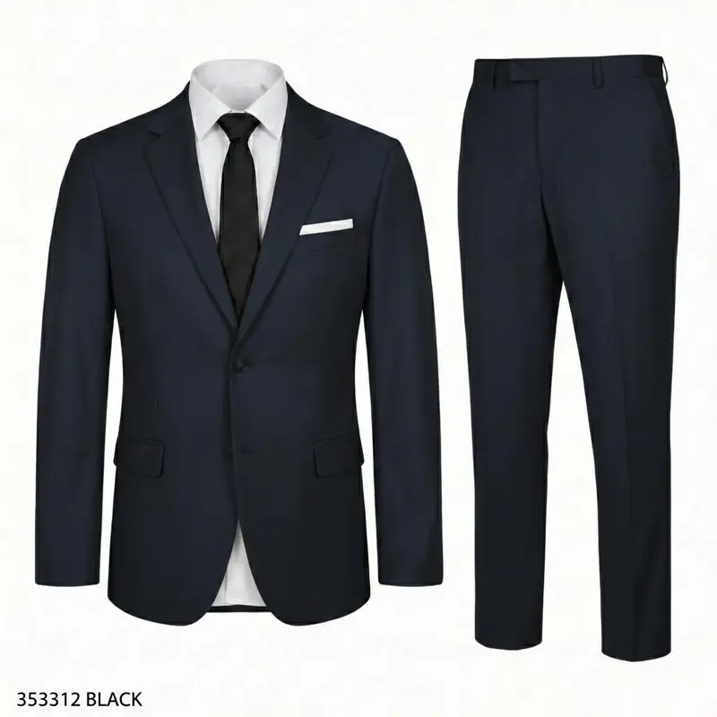 GIANCO FERRO Men's Fitted 2-Piece Slim Fit Suit - Button-Front Blazer & Matching Trousers, Double Vent Formal Wear, Workwear for Holiday Events, Dry Clean Recommended