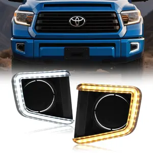 [LED FACTORY MART]Switchback White/Amber LED Front Bumper Fog Light for 2014-2021 Toyota Tundra