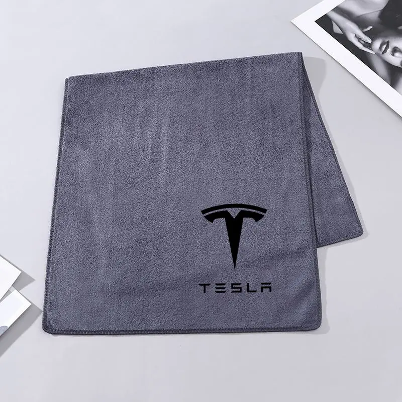 Microfiber Car Wash Towel, Cleaning & Drying Cloth for Tesla Models (model 3/s/x/y/roadster), Essential Car Accessory