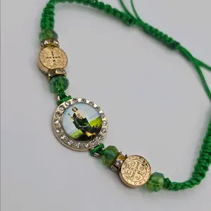 saint jude with saint Benedict adjustable bracelet