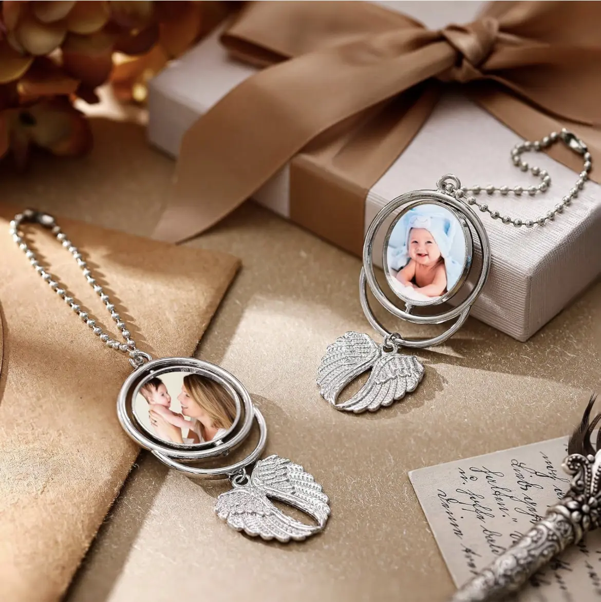 Landical Double Sided Angel Wings Sublimation Keychains