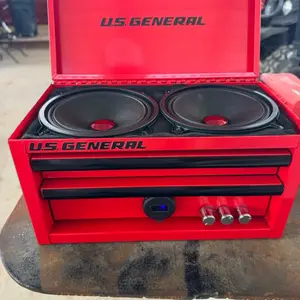 Portable Mini Toolbox Wireless Bluetooth Boombox with Subwoofer, USB Charging, Smartphone Connection, Beach Compatibility