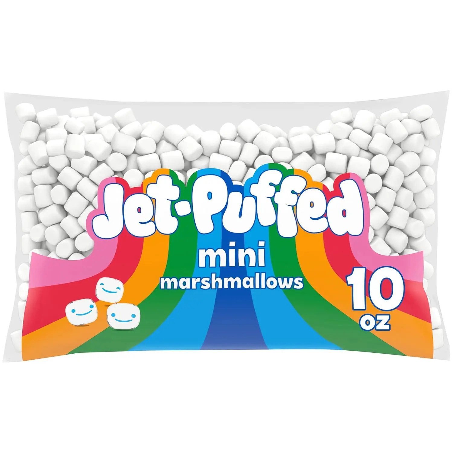 Jet-Puffed Sweet Soft Mini Candy Marshmallows with Sweet Potato, Corn Syrup - 10 oz Bag, Light Texture, Ideal for Holiday Baking, Youth Snacking, Hot Cocoa, Keep Fresh