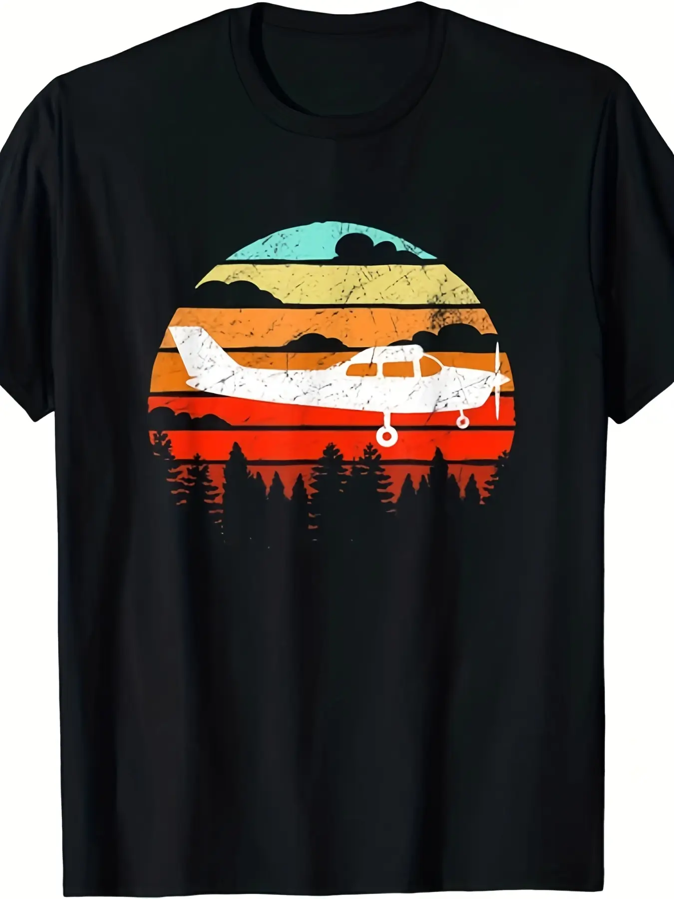 Men's Retro C172 Aircraft Flyingation T-Shirt - Limited Edition Pilot Gift with Vintage Aviation Design, C172 Plane Graphic Tee for Aviation Enthusiasts & Pilots, Comfortable Casual Wear