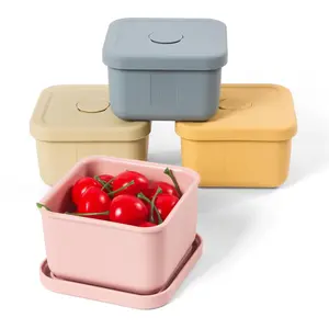 4 pcs 10 oz Snack Containers with Lids Containers, Baby Snack Container Small Container for Kids, Daycare, School and Travel