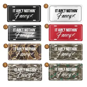 It Ain't Nothing Fancy Camo License Plate Collection, bubba truck, truck license plate, Car Accessory, 12" x 6", 100% Aluminum, Includes 4 Pre-Drilled Holes, Assembled in the USA