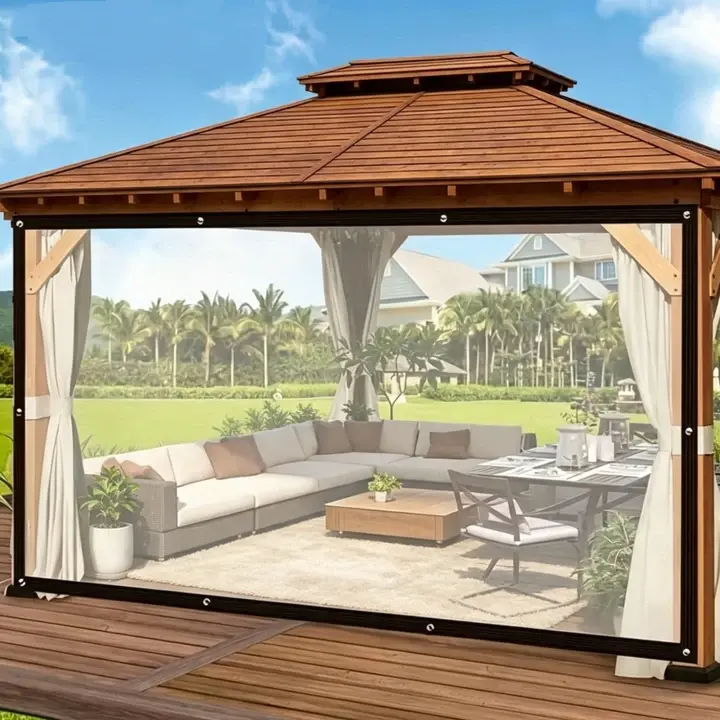 Clear Waterproof Tarp, Outdoor Rain Protection Cover, All-Weather Garden & Backyard Shelter, Protective Tarp for Patio, Greenhouse, Porch, Chicken Coop, and Outdoor Use, Easy Installation