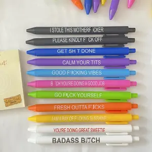 Funny Adult Ballpoint Pen Set – 10/11 Pack Days-of-the-Week Swear Word Novelty Pens for Coworkers, Friends, and Family