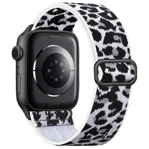 Fashion Elastic Nylon Sport Band for Iwatch Series, Compatible with 38mm-49mm, Durable and Comfortable Watch Strap