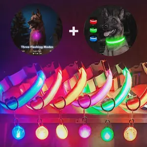 Rechargeable LED Dog Collar With Pendant Detachable Luxury Led Light Bright For Small Dogs Cat Night Safety Collar Wholesale