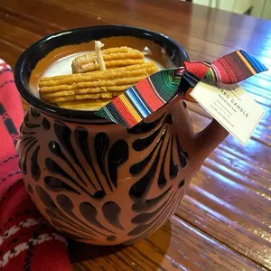 Churro Soy Candle Talavera Mug 16oz Hand-Poured Eco-Friendly