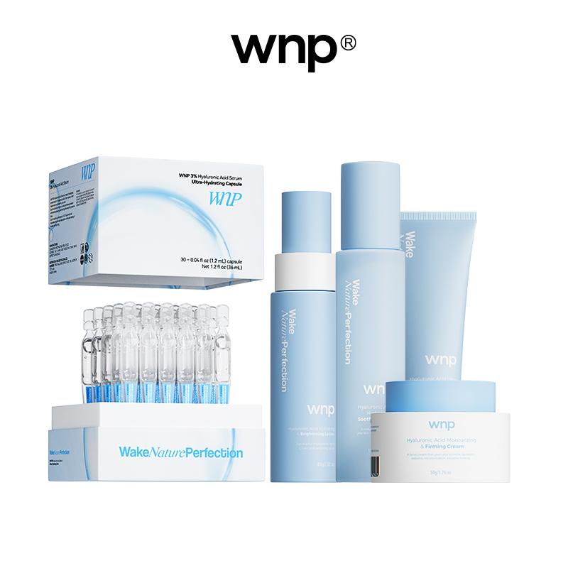 [WNP Official] All-in-One Skincare SET | Cleanser + Toner + HA Serum + Lotion + Moisturizer | 4D Hyaluronic Acid, 99% Niacinamide, Salicylic Acid, Collagen, Peptides, Ceramides, Centella Asiatica Extract | Gentle Cleansing, Deep Hydration summerwins
