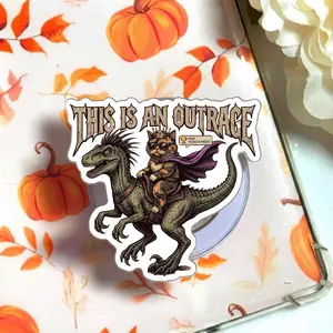 Princess Donut & Mongo Raptor Magnetic Phone Grip, Retro Dungeon Crawler Carl Magsafe Kickstand, Trendy This Is An Outrage Fan Gift