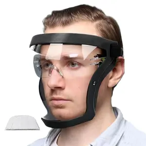 Transparent Full-Face Protective Visor - Adjustable Durable Plastic Safety Mask, Heat & Impact Resistant Kitchen Gadget with Adjustable Drawstring for Secure Fit, Multi-Use for Work, Kitchen, Outdoor，boujee kitchen gadgets