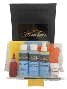 Auto Re-New, Complete Automotive Paint Touch Up Kit with Professional Paint, Surface Prep, Overspray Remover, Sealer, and Application Tools for Vehicle Repair
