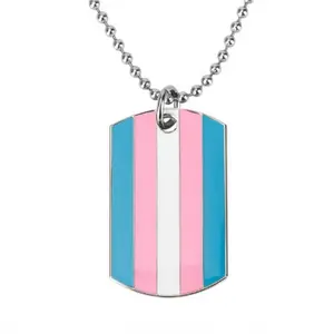 Transgender Pride Dog Tag Necklace