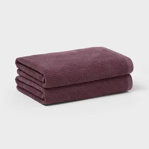 2pc Luxe Lattice Bath Towel Mauve - Threshold 2pc Luxe Lattice Bath Towel Mauve - Threshold