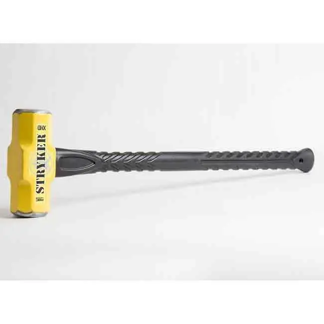 212 MAIN ABC Steel-Forged Concrete Masonry Hammer XHD1230S - 12lb Head, 30in Length, Reinforced Rubber Handle, Locking Plate, Anti-Separate Head, Tough Boss Protection, 17lb Capacity, for Heavy-Duty Work