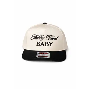 Trucker Hat Women – “Hubby Fund Baby” Black & Cream Aesthetic Statement Hat