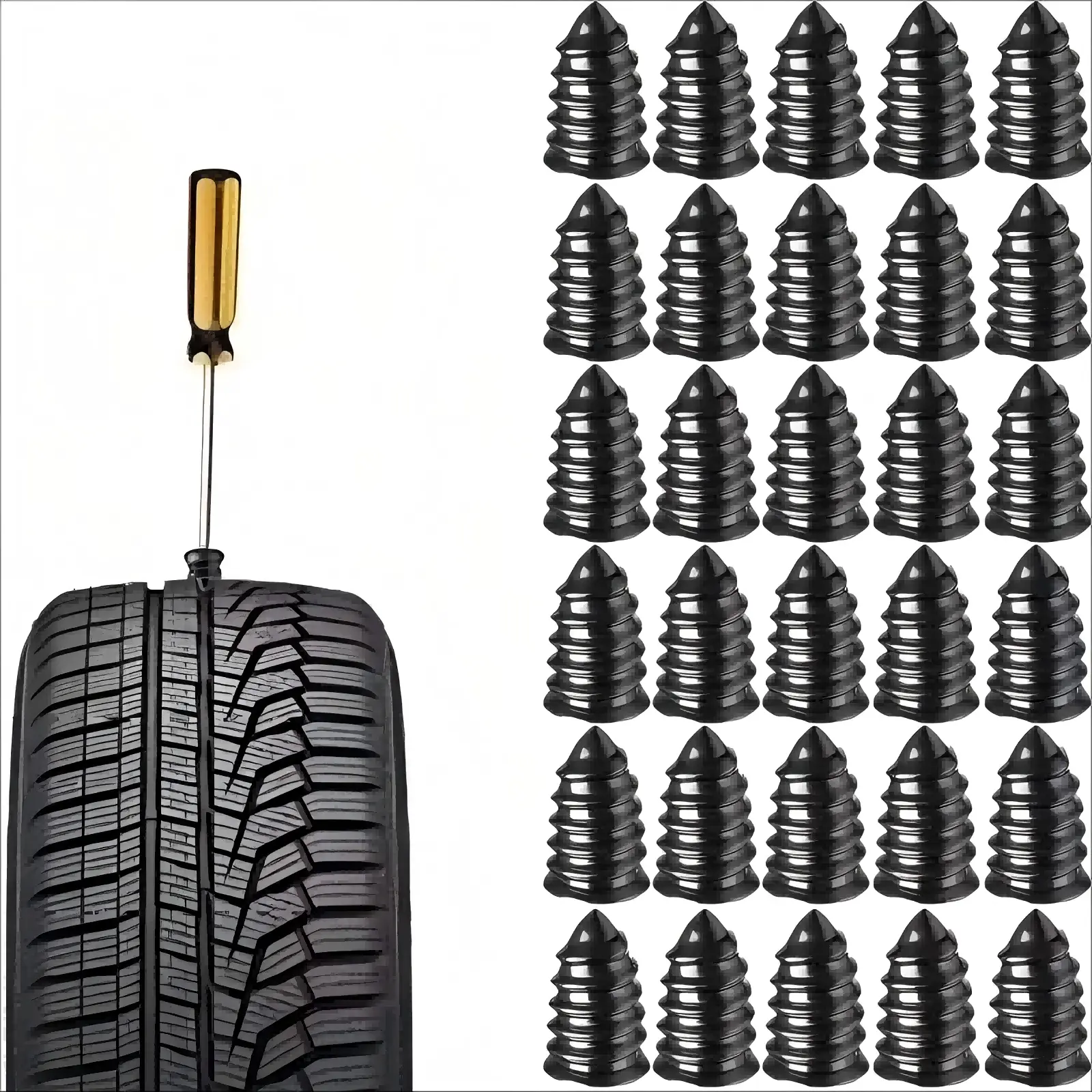 84 Counts Set Tire Repair Equipment,Tire Puncture Repair Tool,Universal Car Tire Repair Rubber Nail Set,Car Motorcycle Tire Repair Nails, Truck Scooter Bike Car Accessories, Tire Repair Kit,Tire Repair Tools,Tubeless Vacuum Tire.
