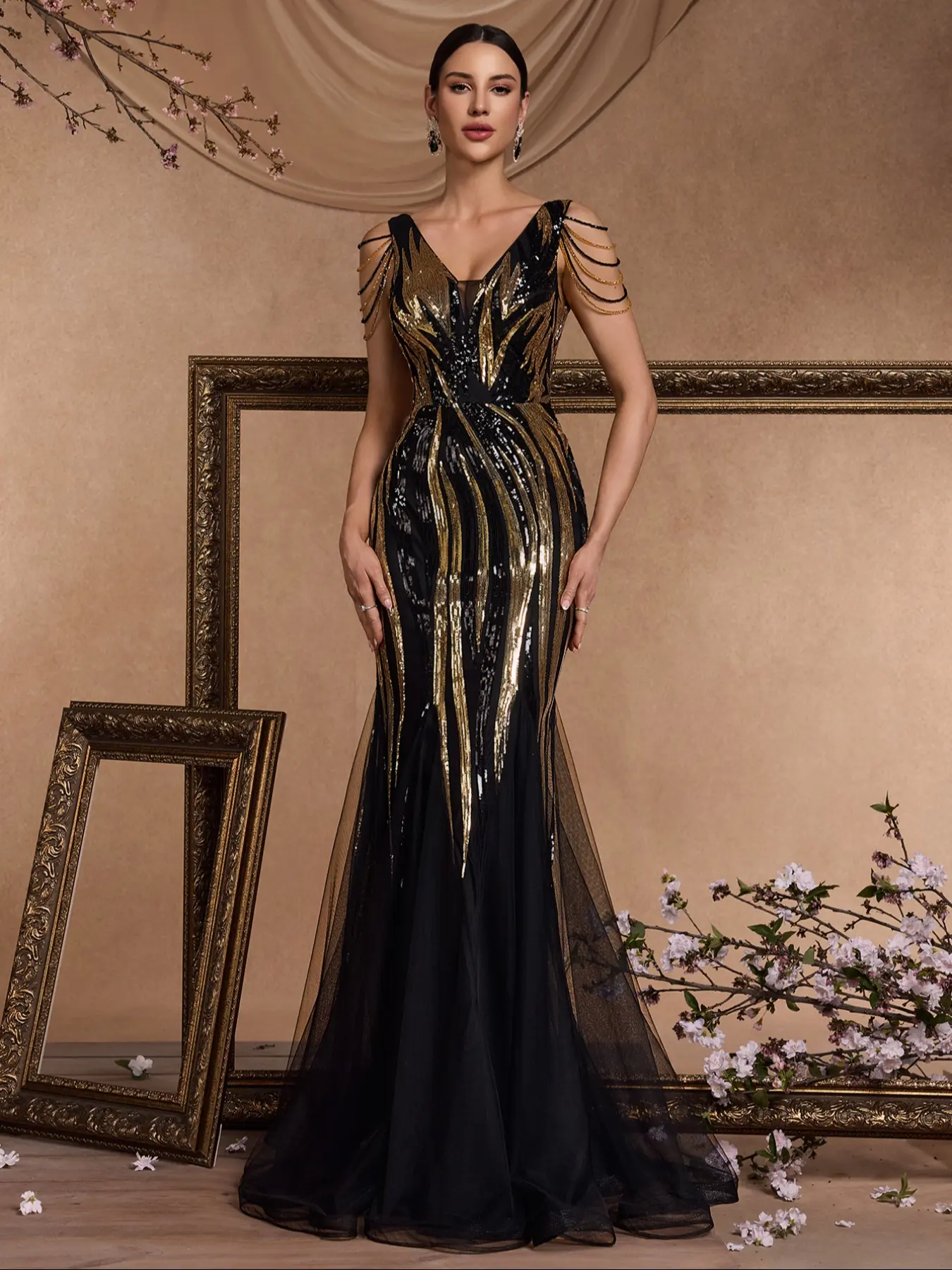 Elegant Evening Gown with Embroidered Patterns, Custom Made Shimmer Mermaid Dress Fit for Formal Parties, Weddings, Graduation Balls - TikTok Shop Elegant Evening Gown with Embroidered Patterns, Custom Made Shimmer Mermaid Dress Fit for Formal Parties, Weddings, Graduation Balls - TikTok Shop
