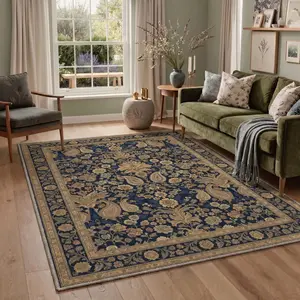 【Deals For You Days】GENIMO Rug – Pet Friendly, Non-Slip, Soft, Machine Washable Floor Carpet, Area Rug Perfect for Living Room, Bedroom, Kitchen, Hallway, Stylish Home Interior ,ARP3227-OCHRE BLOOM