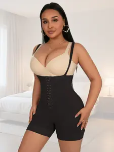 Plus Size Backless Bodysuit with Adjustable Straps, Sexy Tight-Fit Design for All Seasons, Perfect for Parties & Casual Wear
