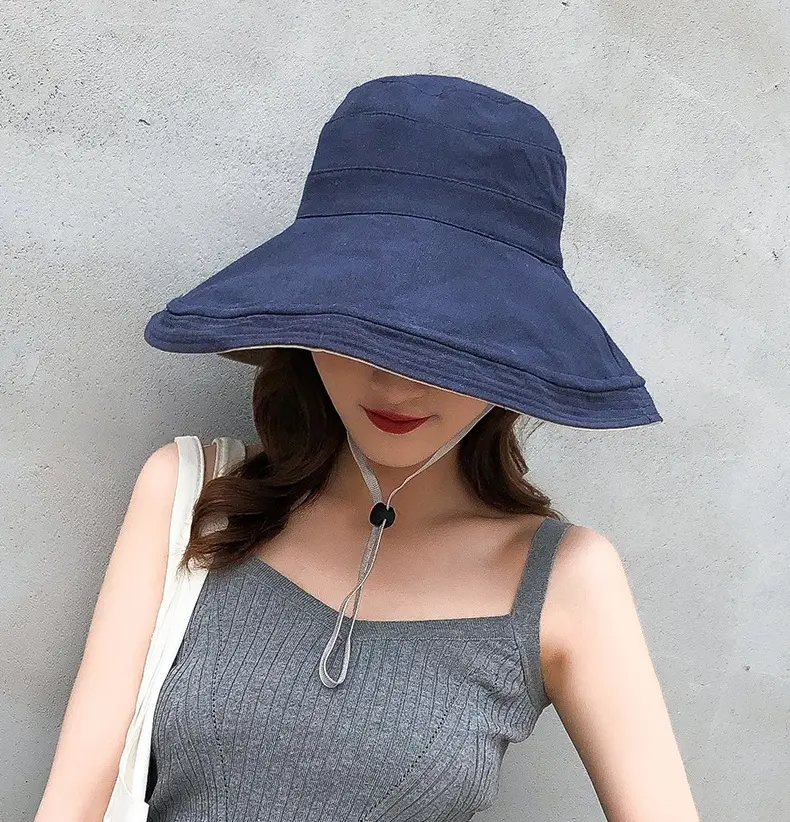 Summer Japanese-style double-sided fisherman hat sunshade hat sun protection hat women's high-end sun hats