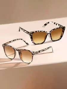 Vintage Leopard Pattern Sunglasses, Trendy Casual  Sunglasses for Women, Fashion Accessories for Everyday Use and Outdoor Activities
