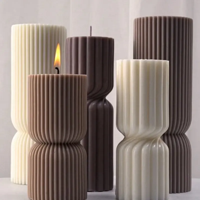 1 vertical stripe pillar candles for home decor