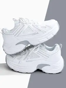 New Colorblock Thick Sole Dad Shoes, Low Top Trainer, Breathable Mesh Design, Cool Height Increase, Casual Sporty Fashion for All Seasons