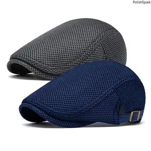 Men's Adjustable British Style Breathable Mesh Newsboy Cap - Soft Top Casual Ivy Cap for Summer Daily Wear, 14 Color Options, Casual Hat,summervibes