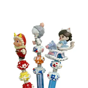 Themed Style Beaded Pen DIY Handmade Plastic Metal Black Ink with Fun Topper for Customization each 6.99