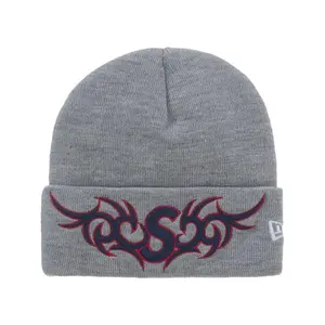 Supreme New Era Tribal S Logo Beanie Heather Grey