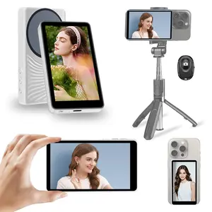 Magnetic Camera Monitor for Live Streaming, Wireless Selfie Screen with Phone Mirroring, Real-Time Viewfinder for TikTok/YouTube Videos, Smartphone Wireless Camera Accessory for Vloggers, Smartphone Camera Accessories