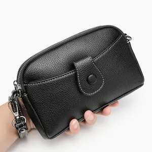Women's Convertible Soft Leather Crossbody Bag, Mini Wallet 7.5x5x2 Inches, Detachable Strap, Compact Handbag for Phone and Essentials