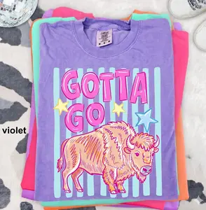 Comfort Colors Retro Buffalo Graphic Shirt, Funny Gotta Go Tee, Western Bison Shirt, Country Rodeo Gift